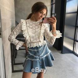 NWT Authentic Zimmermann Divinity Scallop Ruffle Playsuit AU 01 2