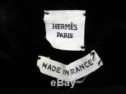 100% Auth HERMES Ladies Long Sleeve Turtle Neck Tops Black Logo Size 40 France