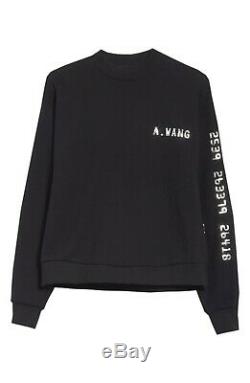 100% auth ALEXANDER WANG credit card sweatshirt black silver long sleeve top XS