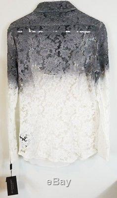 $1150 NWT Burberry Prorsum Ombré Lace Top Long Sleeves Silk Camisole IT44 US10