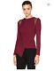 $1150 Roland Mouret Ebner Crepe Lace Cherry Red Long Sleeve Top Uk 6 Us 2