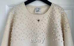 12a Paris-bombay Runway Chanel Cream Cashmere Gripoix Sweater Top 46