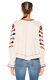149745 Nwd $425 Ulla Johnson Vania Embroidered Long Sleeve Beige Blouse Top Xs