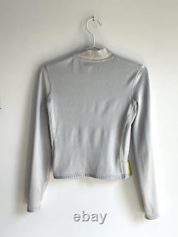 1996 Vintage VERSACE Sport Long Sleeve Top Shirt Sweater Silver Big Logo Size