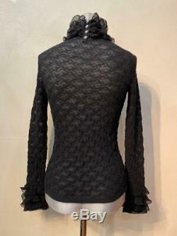 2019 AUTH CHANEL Long sleeve Black Sweater Top knitted 34-36-38 EU Rare