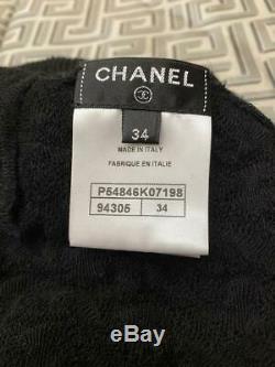 2019 AUTH CHANEL Long sleeve Black Sweater Top knitted 34-36-38 EU Rare