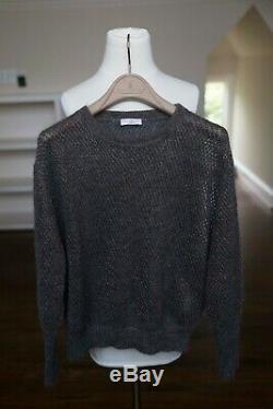 2019 Brunello Cucinelli Metallic Sweater Top Knit Long Sleeve size S