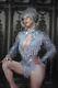 2022 Crystal Grey Fringe Women's Tight Evening Dress Sparkling Dress Top