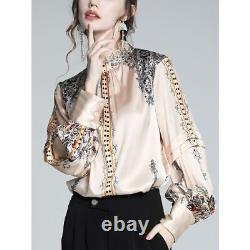 2022 Silk French Blouse Women's Spring New Premium Lace Collar Satin Top