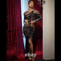 2023 Mesh Sequin Dress Prom Rhinestone Dress Dance Dress