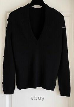 $2050 17a Paris-cosmopolite Chanel Black Cashmere Cut Out Bow Sweater Top 42