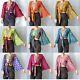 20 Pcs Lot Of Indian Vintage Silk Sari Bell Sleeve Crop Top Retro 60s Clothing