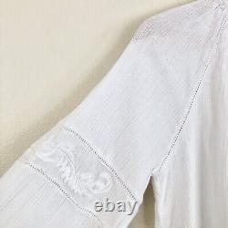 $248 JOIE Mitney White Embroidered Lace Long Sleeve Peasant Blouse Top Sz S