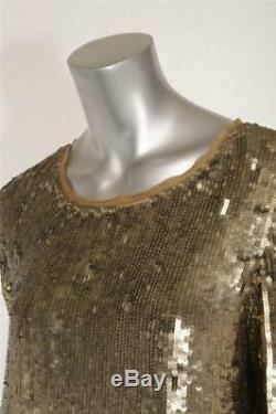 3.1 PHILLIP LIM Womens Bronze Gold Sequin Asymmetric Long Sleeve Top Blouse 6