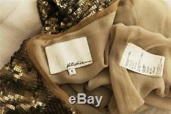 3.1 PHILLIP LIM Womens Bronze Gold Sequin Asymmetric Long Sleeve Top Blouse 6