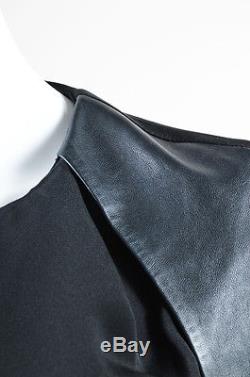 3.1 Phillip Lim Black Silk Leather Long Sleeve Top SZ 4