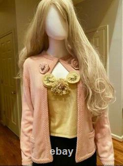 $3,495 CHANEL Vintage Cardigan Sweater Camellia 38 40 42 4 6 8 Jacket Coat Top M