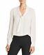 $490 Rebecca Taylor Women's White Long Sleeve Stand Collar Neck Tie Top Size S