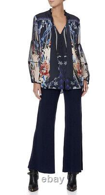 £516 Camilla Franks Blouse With Yoke And Necktie Mare Mystique XS uk 8 10 12 Top
