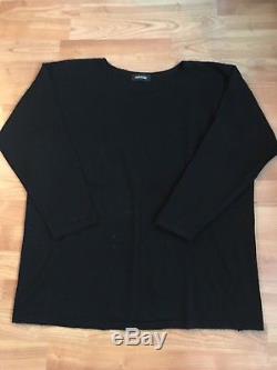 #53 Eskandar Black Cashmere One Size Long Sleeve Sweater Top Shirt S M L