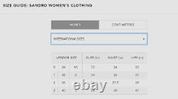 $659 Sandro Women's Black Long-Sleeve Cardigan Slim Trim Crop Top Sweater Size S