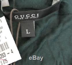 $695 NEW Authentic Gucci Long Sleeve Top Blouse withBraided Belt, sz L, 304545