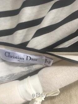 $ 890 Christian Dior Black Striped Women Artists Feminist Long Sleeve Top XS