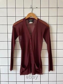 90s Vintage JEAN PAUL GAULTIER Mesh Top Cardigan Sweater Shirt Long Sleeve JPG M