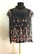 A23#womens Needle + Thread Lace Illusion Embroidered Tulle Top Black Pink Uk 14
