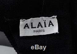ALAIA Black VINTAGE Oversized Long-Sleeve Dolman V-Neck Tunic Top Shirt Blouse S
