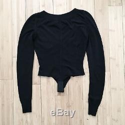 ALAIA Bodysuit Top Long Sleeve Black Sz S
