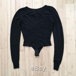 ALAIA Bodysuit Top Long Sleeve Black Sz XS
