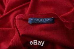 ALEXANDER MCQUEEN Womens Red Wool Flounce Long-Sleeve Peplum Sweater Top L
