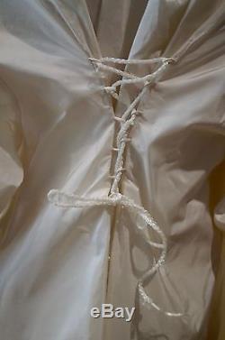 AMANDA WAKELEY Cream Silk Pleated Long Sleeve Oversized Evening Shirt Top UK10