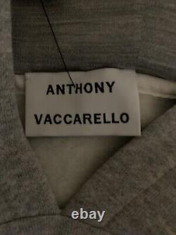 ANTHONY VACCARELLO UK L Grey AW 16-17 Cotton Fleece Hooded Long Sleeve Sweat Top