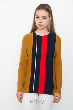 APIECE APART Sol Stripe Tech Brown Red Blue Pink Long Sleeve Shirt Top Sweater S