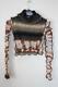 Asai Ladies Brown/grey Wool Long Sleeve Roll Neck Stretch Fit Knit Top Os New