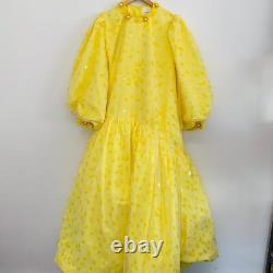 ASHISH Yellow Ladies Long Sleeve Oversized Embellished Dress Size UK M NEW