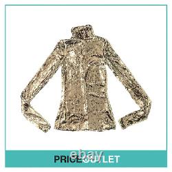 ATTO Silver Sequin Long Sleeve Turtle Neck Top Size 36 BRAND NEW WITH TAGS