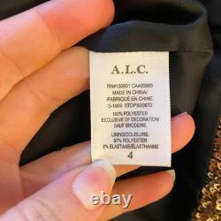 A. L. C. Margaret Gold Sequin Long Sleeve Top Size 4