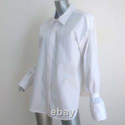 A. L. C. Monica Button Down Shirt White Cotton Size 4 Long Sleeve Top