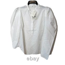 A. L. C. Womens Robbie Puff Sleeve Long Sleeve Poplin Top White Size 2 Button New