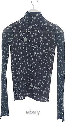 Acne Studios Grey Star Print Long Sleeve Top UK S