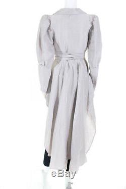 Aje Womens Long Sleeve De Cristo Wrap Top Blouse Gray Size 6