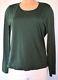 Akris Green Cashmere-silk Double-layer Long-sleeve T-shirt/ Top Size 16