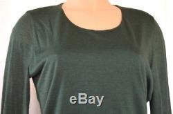 Akris Green Cashmere-Silk Double-Layer Long-Sleeve T-Shirt/ Top Size 16