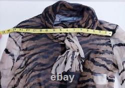 Alexander MCQUEEN Animal Print Silk Blouse Top Size 44