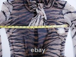 Alexander MCQUEEN Animal Print Silk Blouse Top Size 44