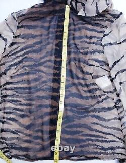 Alexander MCQUEEN Animal Print Silk Blouse Top Size 44