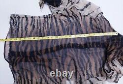 Alexander MCQUEEN Animal Print Silk Blouse Top Size 44